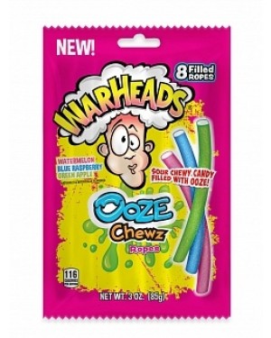 Warheads Ooze Chewz Ropes (12 x 85g)